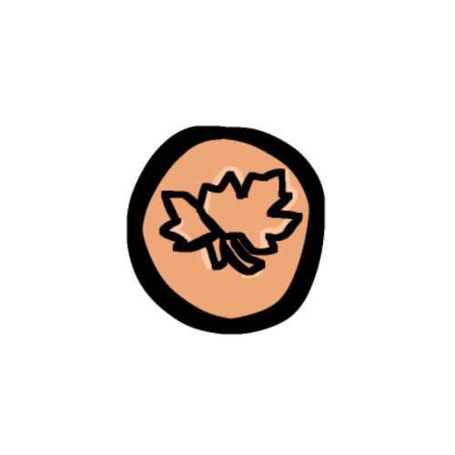 A simplified illustration of the old Canadian penny (one cent) coin.